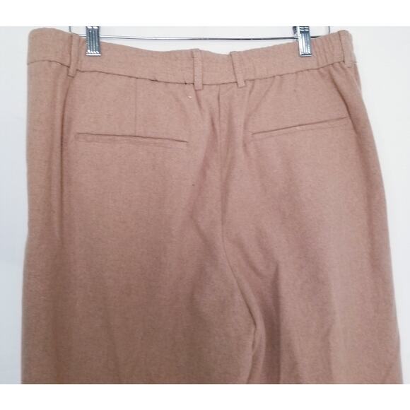 ZARA Women's Tan Wool Blend Pants Back Elastic Waist Pockets Belt Loops Sz 32 - Picture 5 of 13